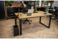 DEERHORN® Kancelársky stôl z dubového dreva a čierneho kovu bez zásteny